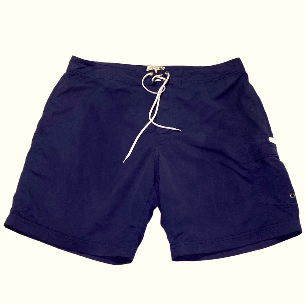J. Crew Swimwear Navy Blue Board Shorts Trunk Size 35 Beach Surf